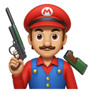 Mario with a gun sticker
