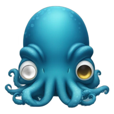 cute blue kraken sad sticker