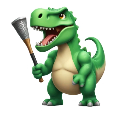 angry dino with a club sticker