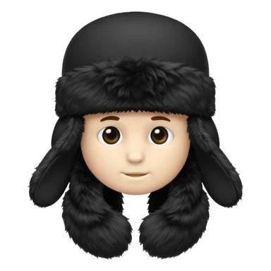 A blank Black ushanka hat sticker