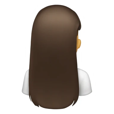 back of hair, long straight brown sticker