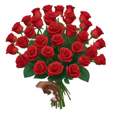 bouquet of 51 red roses with a woman's hand sticker
