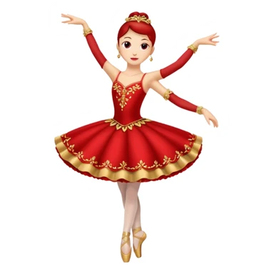 rococó ballet rojo con dorado sticker