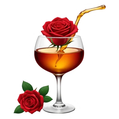 Red roses and liquor sticker
