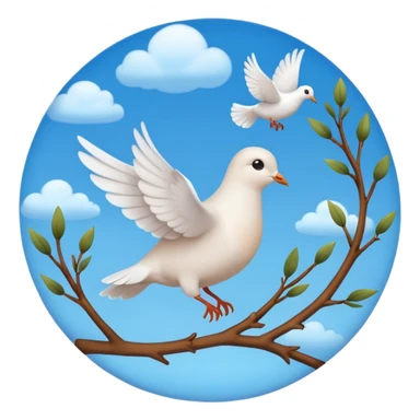 A sky-blue circle and a ☑️ Little dove  sticker