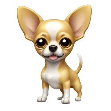 gold yellowish chihuahua with ears standing up white spot on forehead  sticker