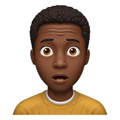 astonished face, black man sticker