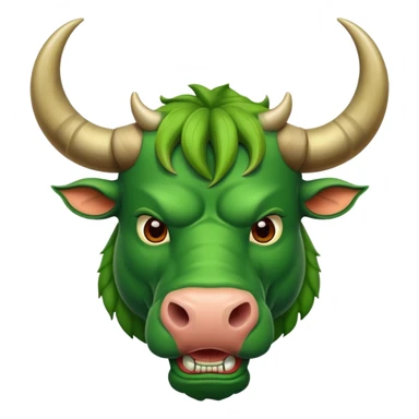 Big green bull sticker