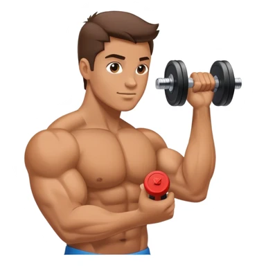 bicep side view holding a dumbbell sticker