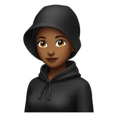 Brown skin girl wearing black bonnet sticker