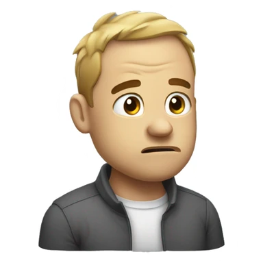 stressed out sweat rolling down face pulling collar looking to the side  sticker