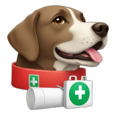 Labrador with first aid kit in mouth sticker