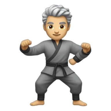 Kung fu Man Grey barb sticker