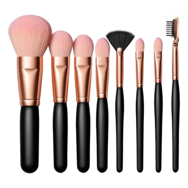 a set of rose gold makeup brushes  sticker