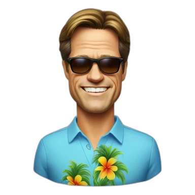 Mark Rutte with Hawaii short and sunglasses sticker