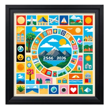 An extremely detailed lifestyle vision board collage for the year 2026. sticker