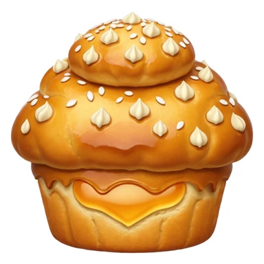 golden chouquette pastry with visible sugar grains sticker