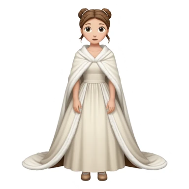 Cuerpo entero, chica blanca, pelo castaño, pelo recogido con mondongos, vestido novia largo hasta suelo con chal invierno cuerpo entero zapatos sticker