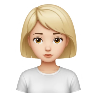 Gadis cantik, lucu, aesthetic, rambut pendek, baju putih sticker