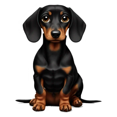 Very sad mini dachshund black sticker