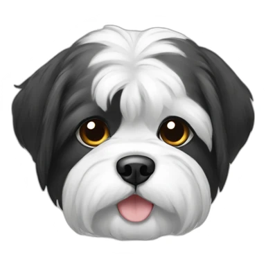 Tricolor shitzu black White gray sticker