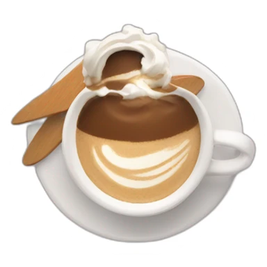 A person surfing in a capuccino  sticker