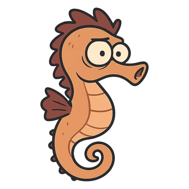 flat toon style seahorse sticker