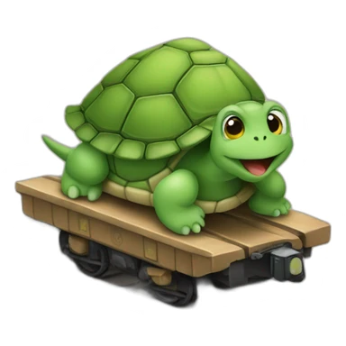 Tortue sur un train sticker