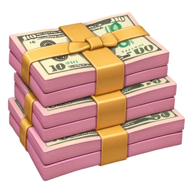 pink pack of dollars sticker
