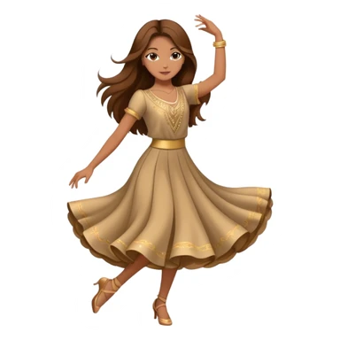 Girl with long brown hair dancing like nobody’s watching elegant cool girl outfit  sticker