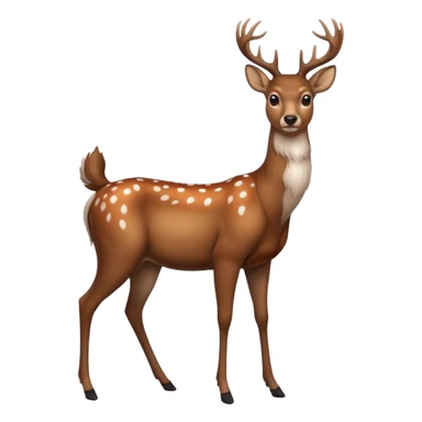 a deer standing on 2 lefs sticker