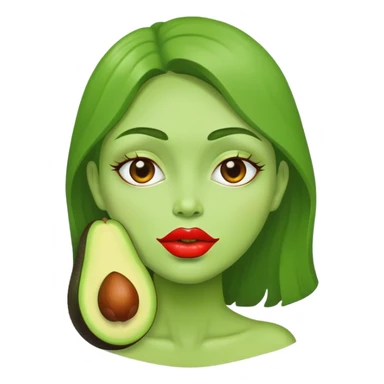 Aguacate con labios sticker
