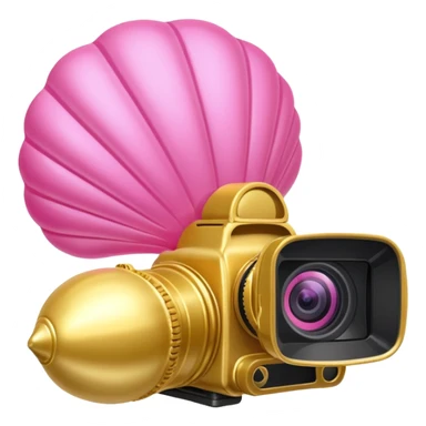 gold rococo pink inflatable balloon shell camcorder sticker