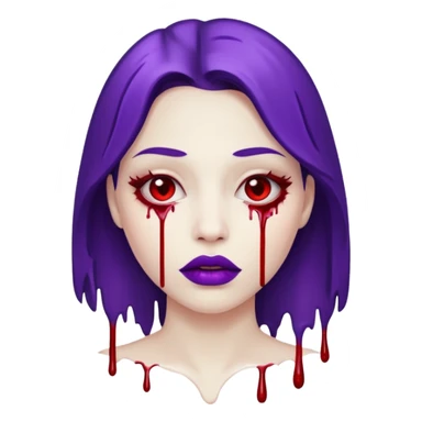 purple lips with blood drips sticker