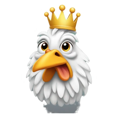 goofy chicken with a crown sticker