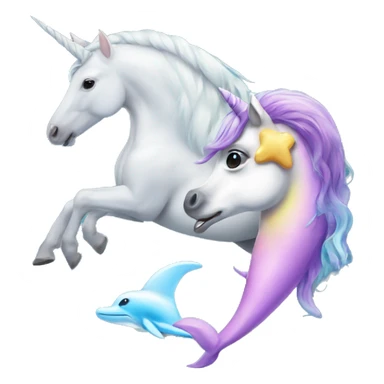 Unicorn with a dolphin sticker