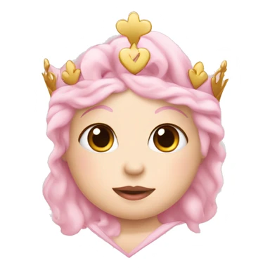 Baby pink heart wearing a princess crown sticker