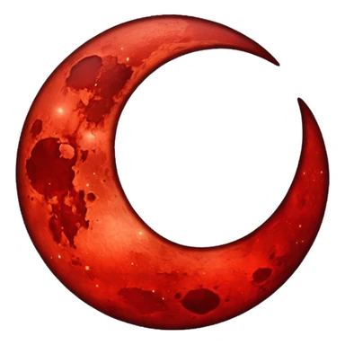 glitter red blood moon crescente sticker
