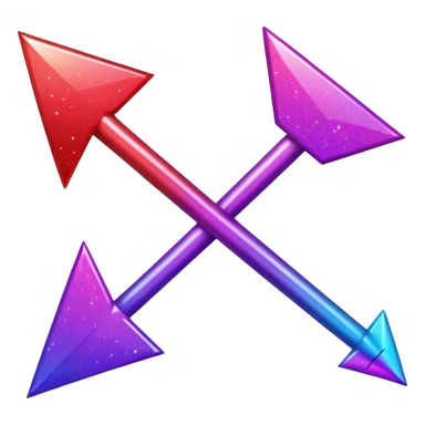 color gradient between red and purple glitter arrow sticker