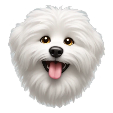 white furry dog with tongue sticking out sticker