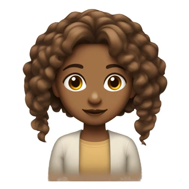 criança menina cabelo marrom olhos cor de mel cabelo liso  sticker