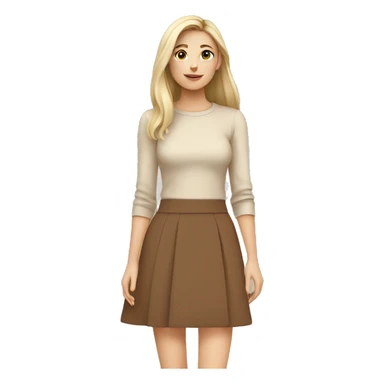 Short Skirt in Brown beige for autumn sticker