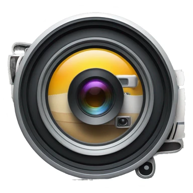 camera lens with a film strip inside sticker