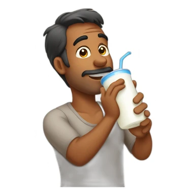 Indian dad drinking milk  sticker