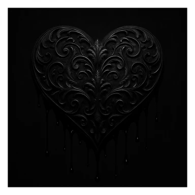gothic heart with dripping black paint sticker