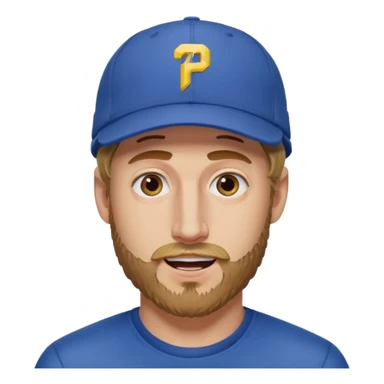 Design Logan Paul with cap, beard stubble & energetic expression. sticker