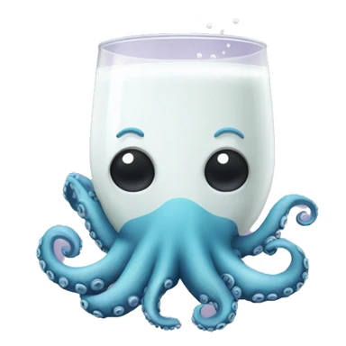 Octopus drinking milk sticker
