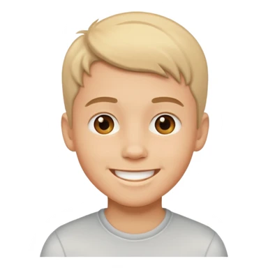 a boy with light skin, smiling sticker