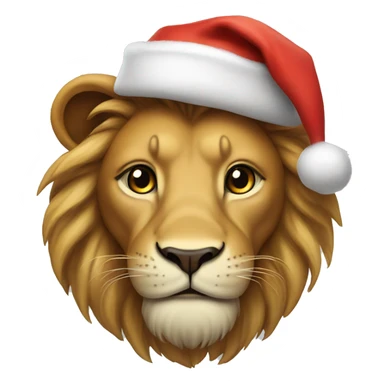 lion with Christmas hat  sticker