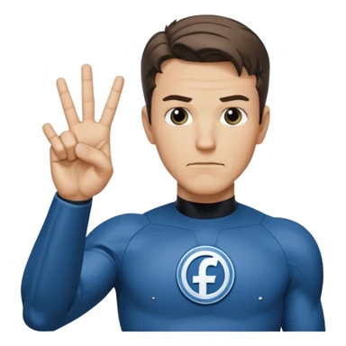 Reed Richard’s from the Fantastic 4 holding up 4 fingers thumb down out in front of himself  sticker
